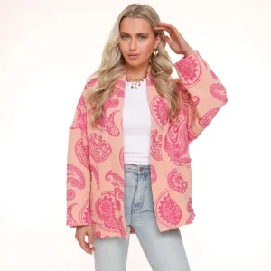 Light Pink Printed Ls-Jacket<Olivia & Kate Shop