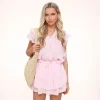 Light Pink Ruffle Detail-Top<Olivia & Kate Clearance