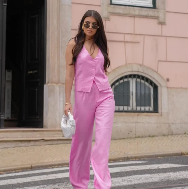 Light Pink Tall Linen-Pants<Olivia & Kate Discount