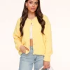 Light Yellow Basic Knitted-Cardigan<Olivia & Kate Online