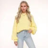 Light Yellow Wool Knitted-Sweater<Olivia & Kate Store