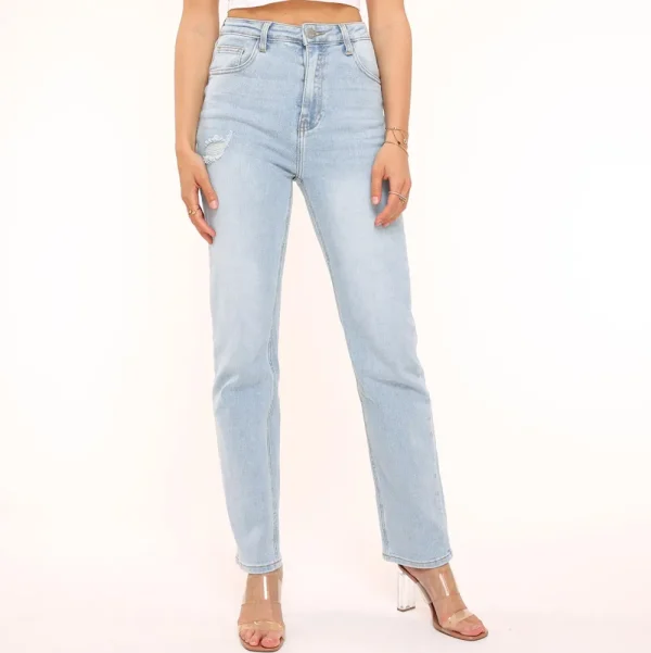 Lightblue Straight-Jeans<Olivia & Kate Shop