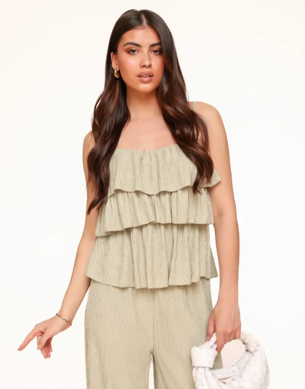Lightgreen Pleated Summer-Set<Olivia & Kate Best