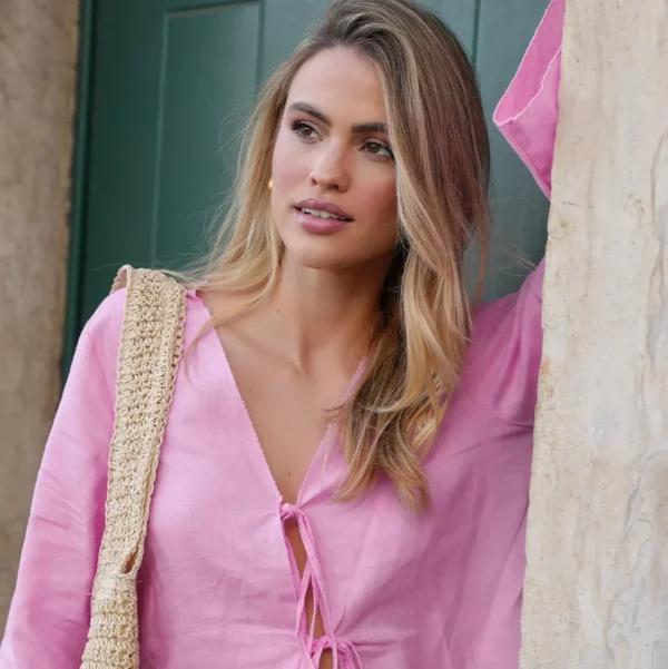 Lightpink Linen-Cardigan<Olivia & Kate Best Sale