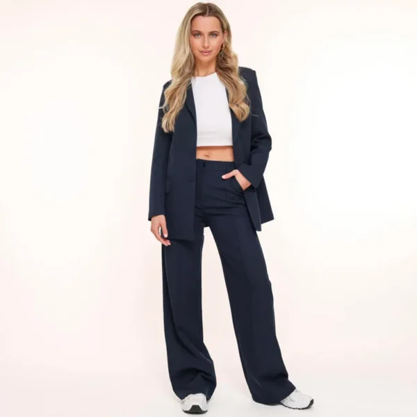 Navy Blue Basic-Blazer<Olivia & Kate Fashion