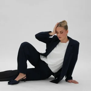 Navy Blue Basic-Pantalon<Olivia & Kate Cheap
