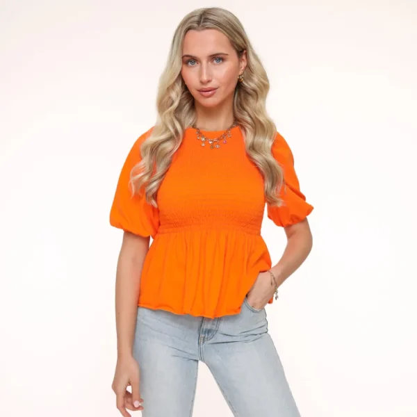 Orange Stretchy Ss-Top<Olivia & Kate Best