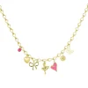 Pink Details Round Chain-Necklace<Olivia & Kate Store