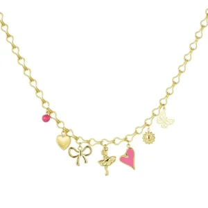 Pink Details Round Chain-Necklace<Olivia & Kate Store