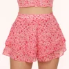 Pink Flowers Ruffel-Skort<Olivia & Kate Cheap
