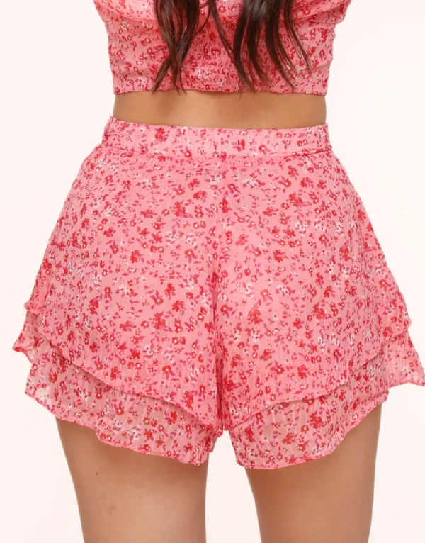 Pink Flowers Ruffel-Skort<Olivia & Kate Cheap