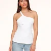 White Asymmetric Open Back-Top<Olivia & Kate Shop