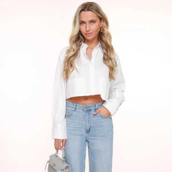White Cropped-Blouse<Olivia & Kate Clearance