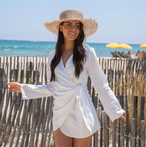White Linen Ls-Dress<Olivia & Kate New