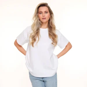 White Oversized Basic Ss-T-Shirt<Olivia & Kate New