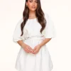 White Short Puff Sleeves Tie Back-Dress<Olivia & Kate Outlet
