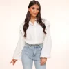 White Shoulder Ruffel-Blouse<Olivia & Kate Online