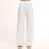 White Tall Linen-Pants<Olivia & Kate Sale