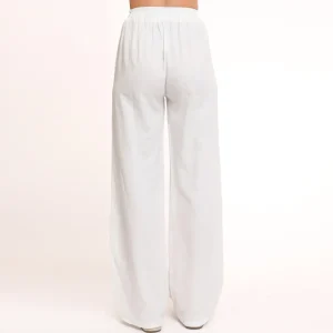 White Tall Linen-Pants<Olivia & Kate Sale