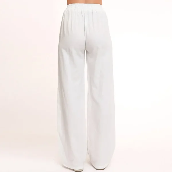 White Tall Linen-Pants<Olivia & Kate Sale